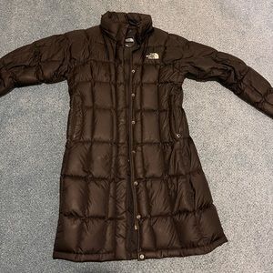 North Face black quarter length puffer coat.